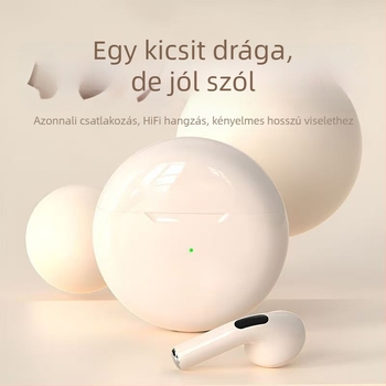 Pro6 bőr textúrájú vezeték nélküli fél-fülbe illeszkedő fülhallgató futáshoz – kiváló hangzás, Bluetooth 5.0, IPX4, 4–8 óra üzemidő