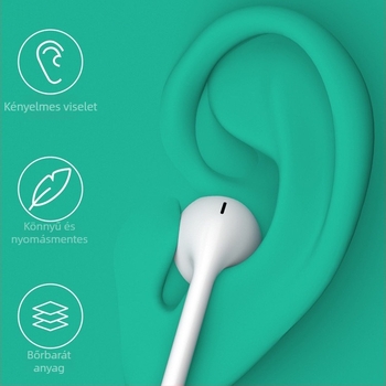 USB-C fülhallgató digitális chippel, mély basszus, vezetékes vezérlés, in-ear