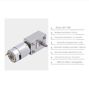 4632Z-385 DC reduktormotor csavarorsó-átvitellel, 24V, önzáró hajtás és sebességszabályozó, kis motor masszázsgéphez
