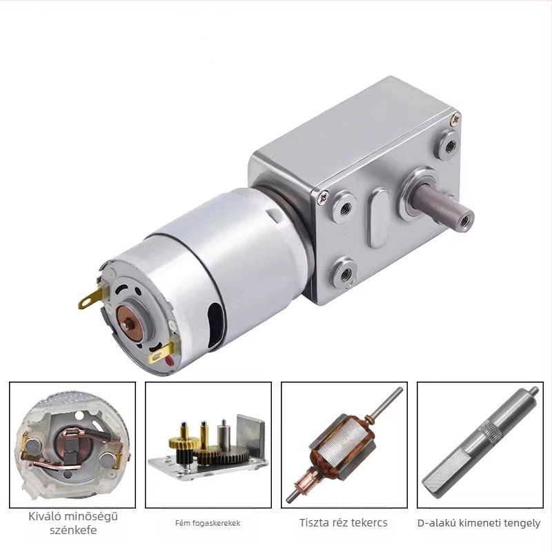 4632Z-385 DC reduktormotor csavarorsó-átvitellel, 24V, önzáró hajtás és sebességszabályozó, kis motor masszázsgéphez