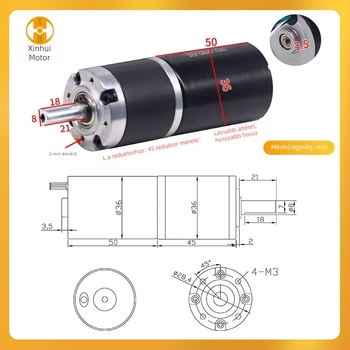 DC brushless motor 36mm3650 beépített bolygóreduktorral