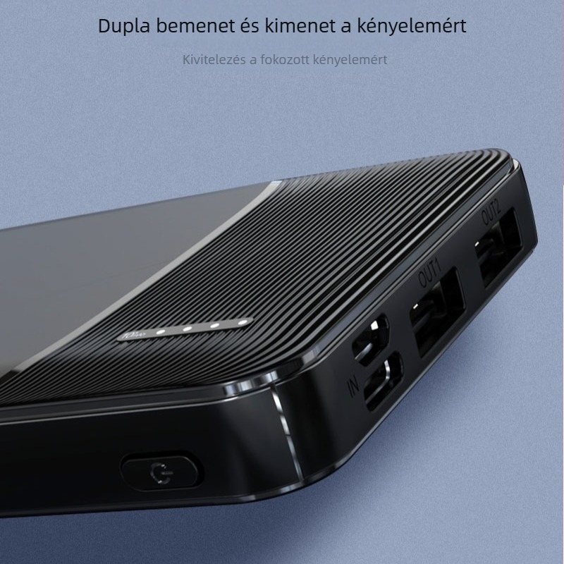 A01 Két USB-portos powerbank, 10000 mAh, gyors töltés, kompakt és hordozható
