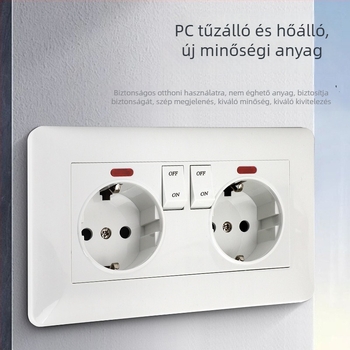 146 típusú 16A fehér európai szabvány kapcsoló- és aljzatpanel, német stílusú dupla európai aljzat, falba süllyesztett szerelés