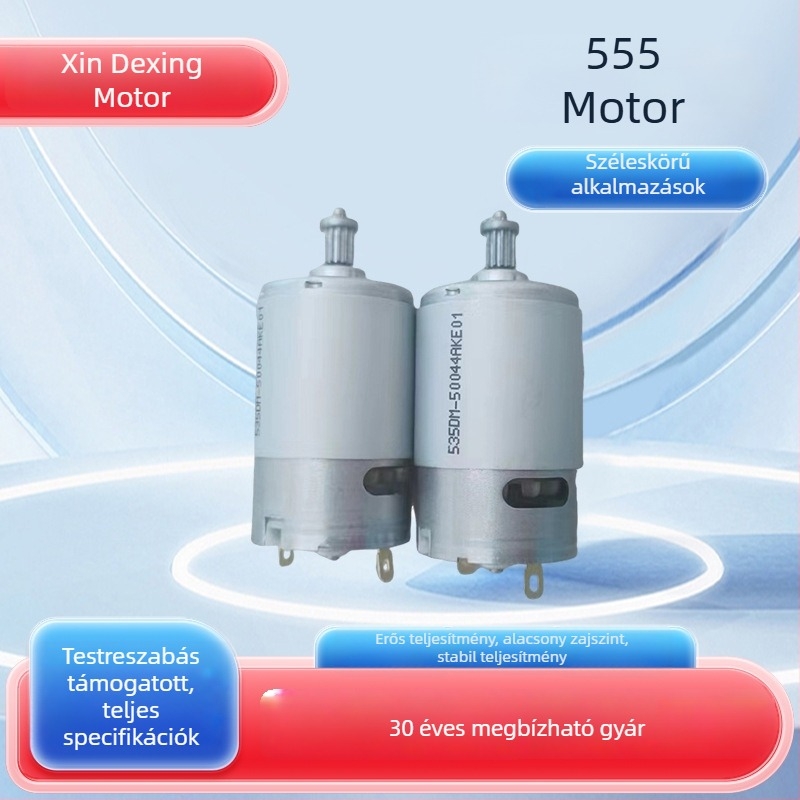 XDX550/555 mini kefés DC motor háztartási készülékekhez, reduktorral