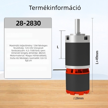 FGP28-2830 Brushless motor külső rotorral és bolygóreduktorrral, nagy nyomatékú, 24V