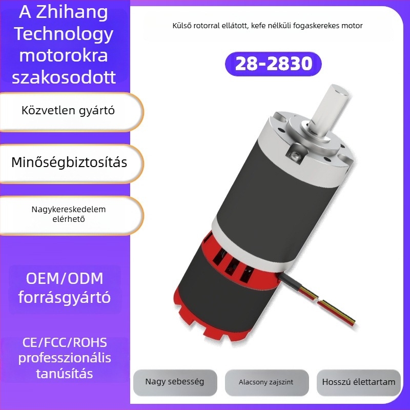FGP28-2830 Brushless motor külső rotorral és bolygóreduktorrral, nagy nyomatékú, 24V
