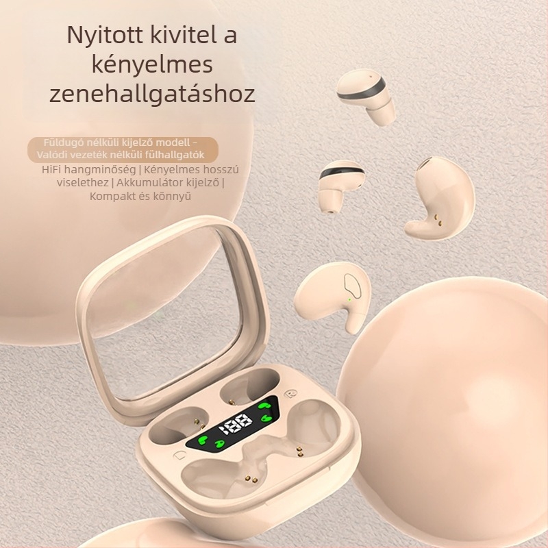 Magánmárkás kétfunkciós vezeték nélküli Bluetooth fülhallgató, ultra-kompakt, hosszú üzemidő, alvó mód, uniszex