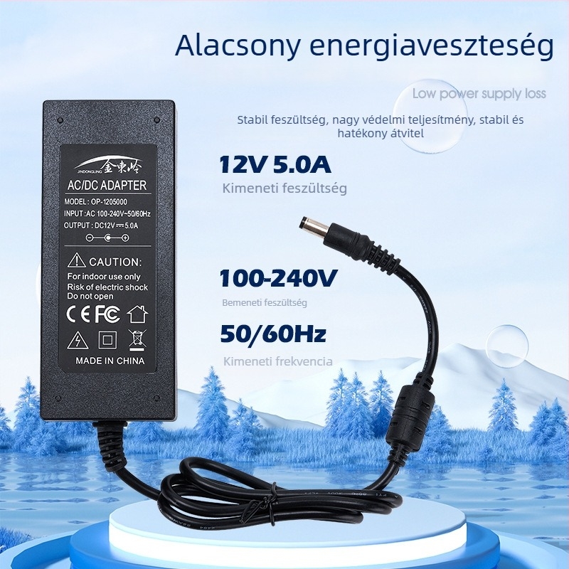 12V 5A asztali DC tápegység LED kijelzőkhöz és monitorokhoz