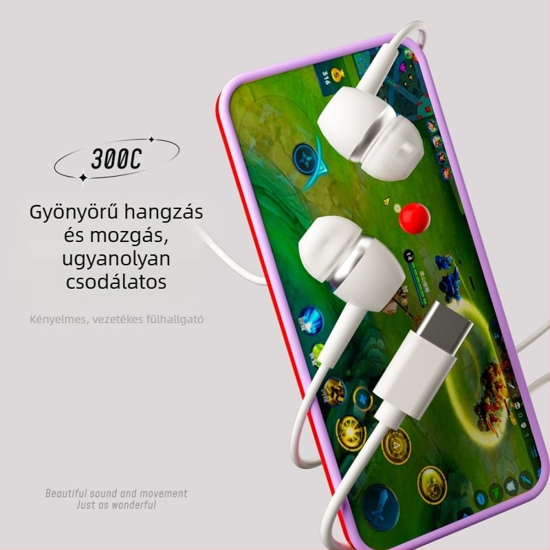 Yunshi 300c vezetékes fülhallgató Type-C csatlakozóval és digitális chippel, Huawei, Xiaomi és OPPO készülékekhez