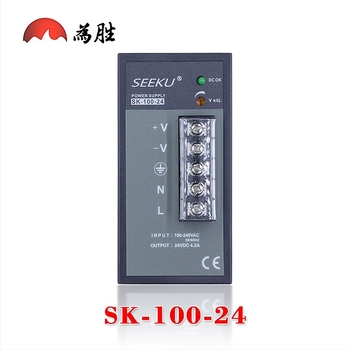 Sínre szerelt kapcsolóüzemű tápegység SK-24-24/50-24/100-24, 24/50/100 W, 1A/2.1A/4A, ipari