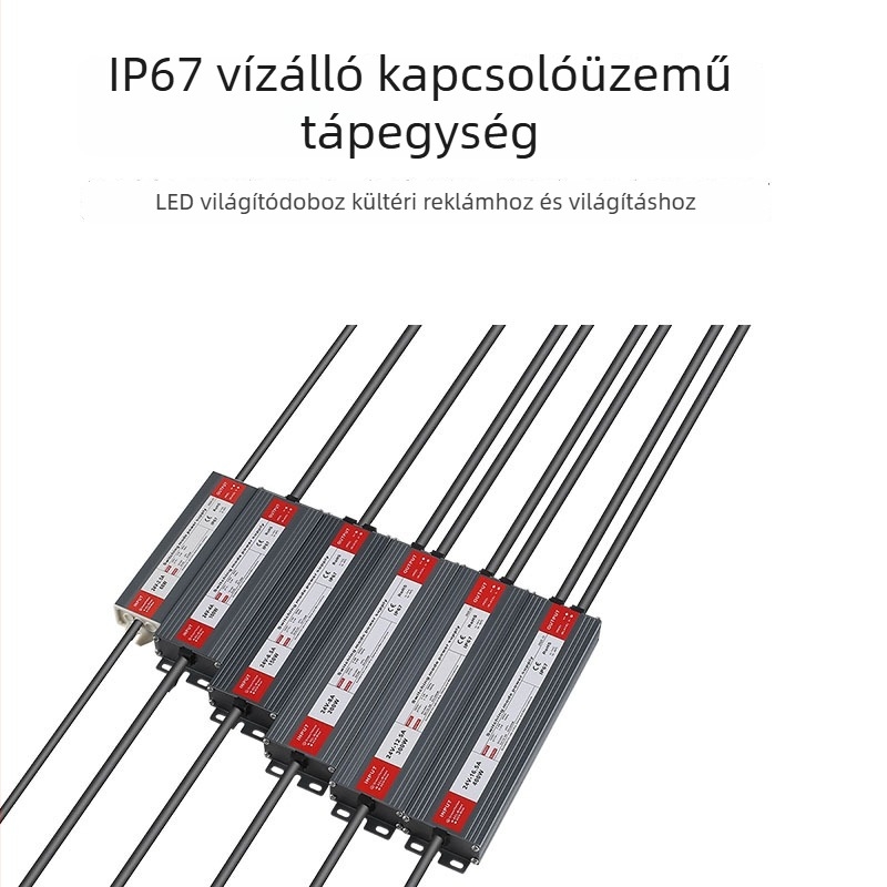 IP67 vízálló kapcsoló tápegység 12V/24V kültéri világításhoz és hirdetőtáblákhoz