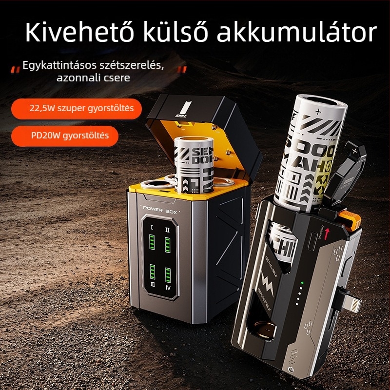 3C tanúsított repülőgépen használható taktikai power bank, kompakt, gyors töltés 5000mAh