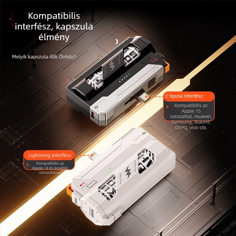 3C tanúsított repülőgépen használható taktikai power bank, kompakt, gyors töltés 5000mAh