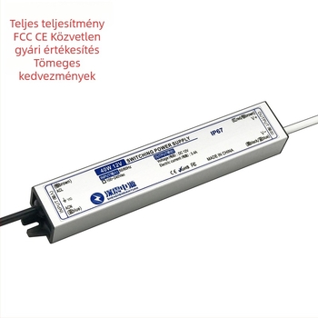 Vízálló LED-szalag tápegység, 50W, 12/24/36/48V, kapcsoló típusú, IP67, méretek 168×49×34 mm