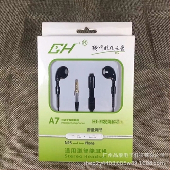 GHA7 vonalvezérelt in-ear fejhallgató, erőteljes basszus, kompatibilis Huawei, Xiaomi, Android és iPhone készülékekkel