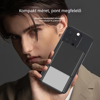 Bluetooth selfie power bank mágneses vezeték nélküli töltéssel, 15W, mobil állvány, 10000mAh, nagy kapacitás