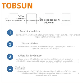 TOBSUN DC-DC konverter 12V-ból 13.8V-ra, 10A, bemenet 8–40V, autóipari tápegység, szabályozott kimenet