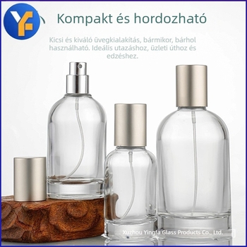 Laboratóriumi típusú üveg parfümös üveg, 30 ml/50 ml/100 ml, hordozható adagoló palack kozmetikumokhoz és illóolajokhoz