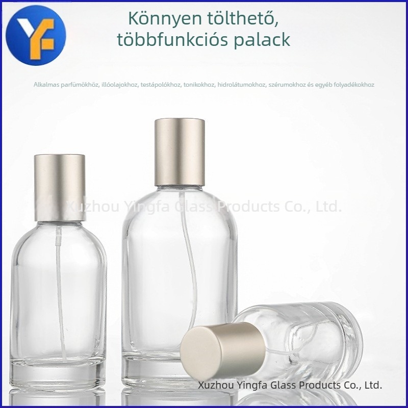 Laboratóriumi típusú üveg parfümös üveg, 30 ml/50 ml/100 ml, hordozható adagoló palack kozmetikumokhoz és illóolajokhoz