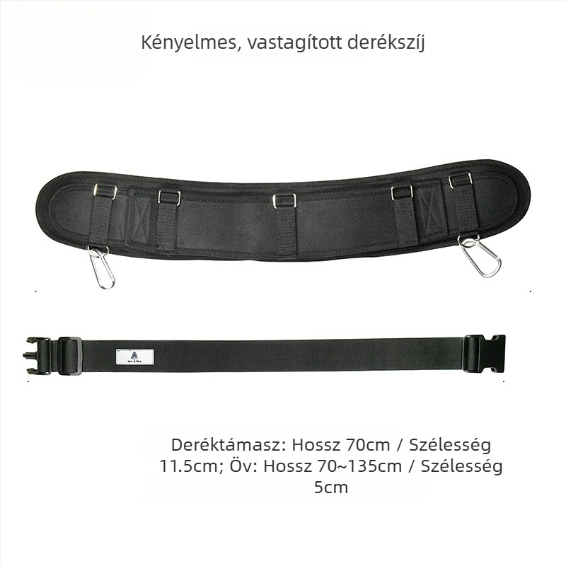 Nehéz szerszámöv vállon átívelő kivitelben, villanyszerelő öv, többfunkciós, vastított és szélesített kialakítással