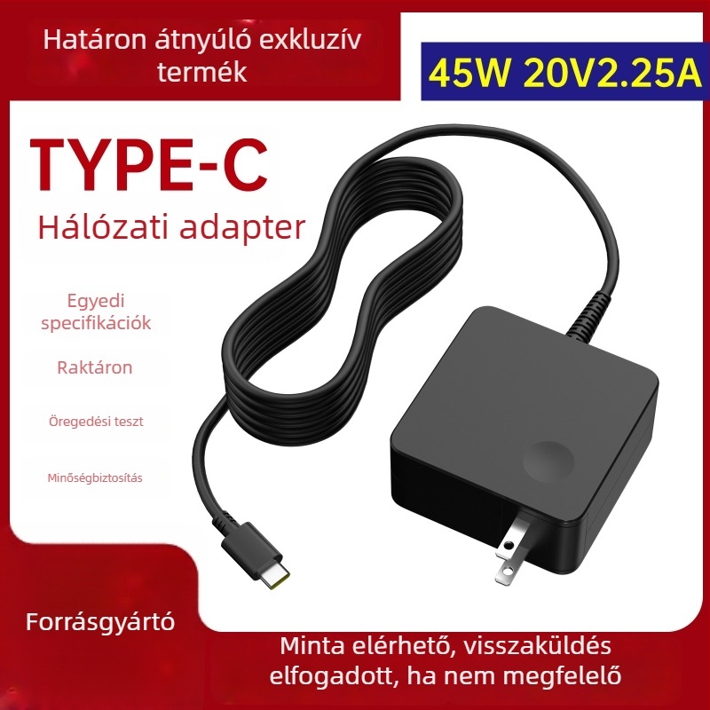 Lenovo 45W noteszgép töltő Type-C csatlakozóval, 20V 2.25A