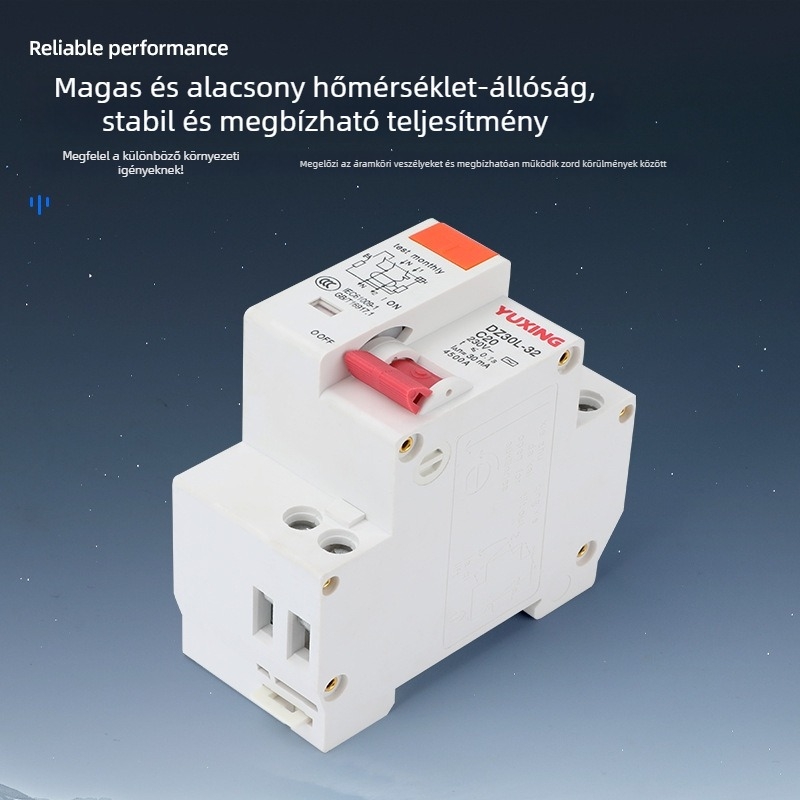DZ30 220V Miniatűr áramkör-megszakító otthoni használatra, 1P+N, kettős bemenet, kettős kimenet, DZ30LE-32