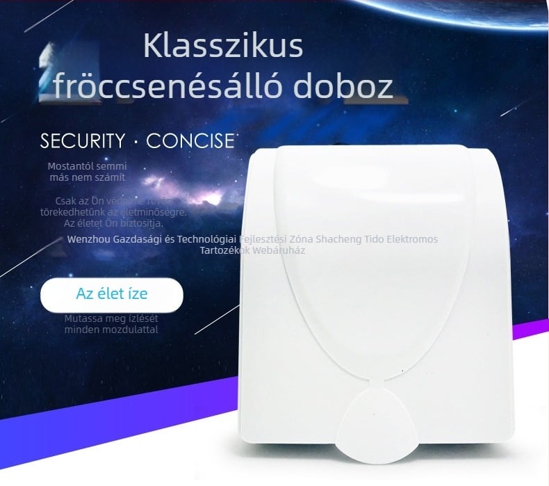 86-os típusú, nagy méretű fehér falikapcsoló- és dugaszoló doboz fröccsenővíz elleni védelemmel