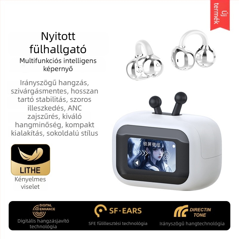 Z13 digitális kijelzős Bluetooth fülcsipeszes vezeték nélküli fejhallgató, hosszú üzemidő, HD hívások