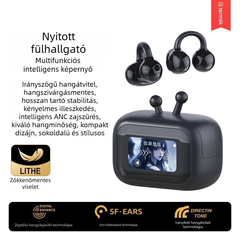 Z13 digitális kijelzős Bluetooth fülcsipeszes vezeték nélküli fejhallgató, hosszú üzemidő, HD hívások