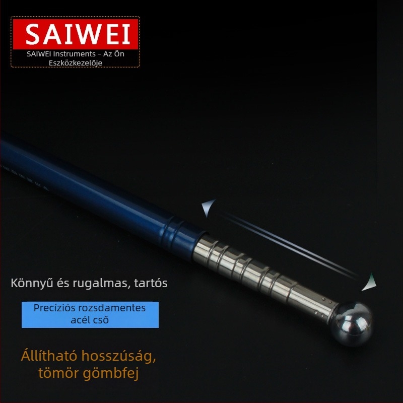 Saiwei Star 128 cm-es teleszkópos üres dobos kalapács házfelméréshez – fém fejű, kör fejű