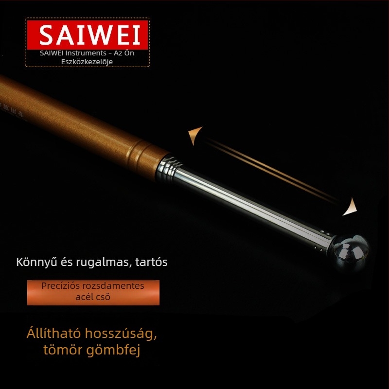 Saiwei Star 128 cm-es teleszkópos üres dobos kalapács házfelméréshez – fém fejű, kör fejű