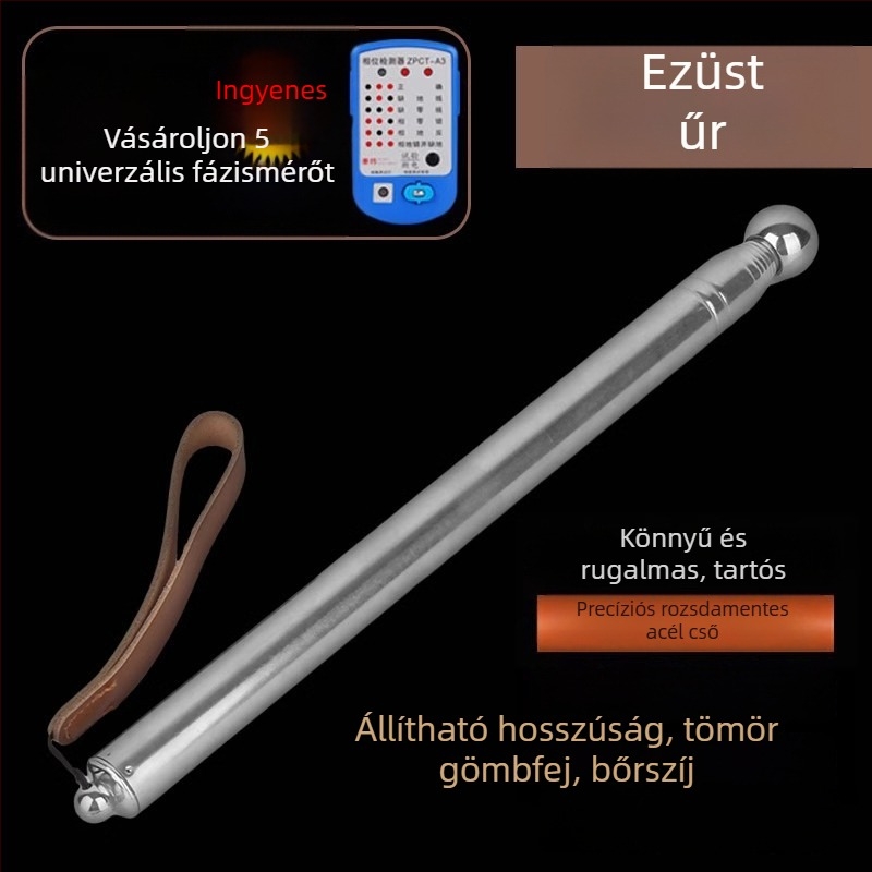 Saiwei Star 128 cm-es teleszkópos üres dobos kalapács házfelméréshez – fém fejű, kör fejű