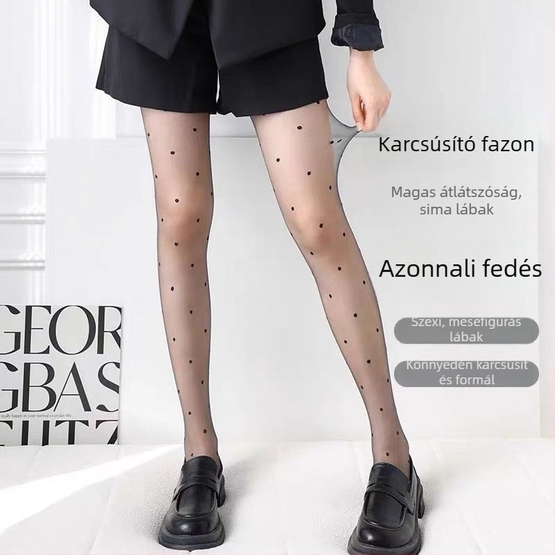 T-crotch pöttyös harisnyanadrág, 0D, szakadásálló, fekete, nyári vékony, bőrszínű harisnya, plusz méret