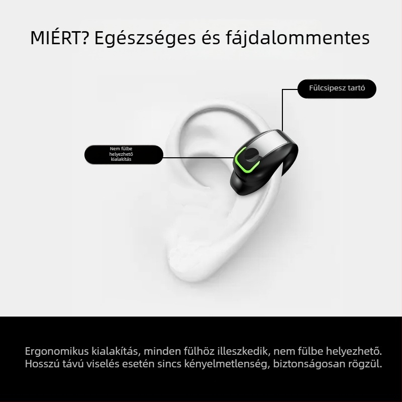 GD28 fülre rögzíthető Bluetooth fülhallgató, csontvezetéses, vezeték nélküli sportos monaurális