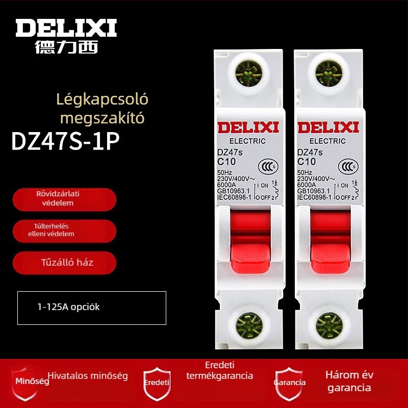 Delixi DZ47S kismegszakító, 1P, háztartási, 16A/32A/40A/63A