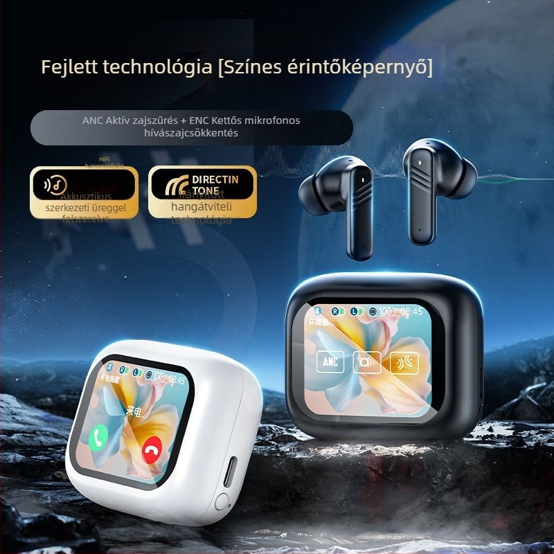 LX-10 Vezeték nélküli sport fülhallgató teljes színű érintőképernyővel, ANC+ENC, in-ear, AI fordítás