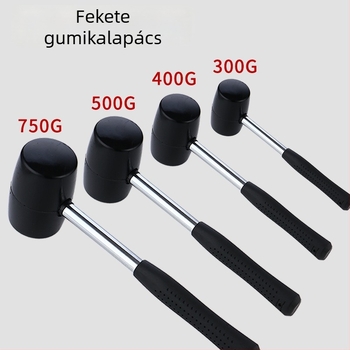 Acélcsőnyelű gumikalapács kerámia- és padlóburkolatokhoz, 300/400/500/750 g, fekete