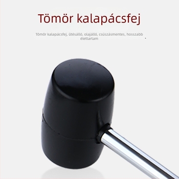 Acélcsőnyelű gumikalapács kerámia- és padlóburkolatokhoz, 300/400/500/750 g, fekete