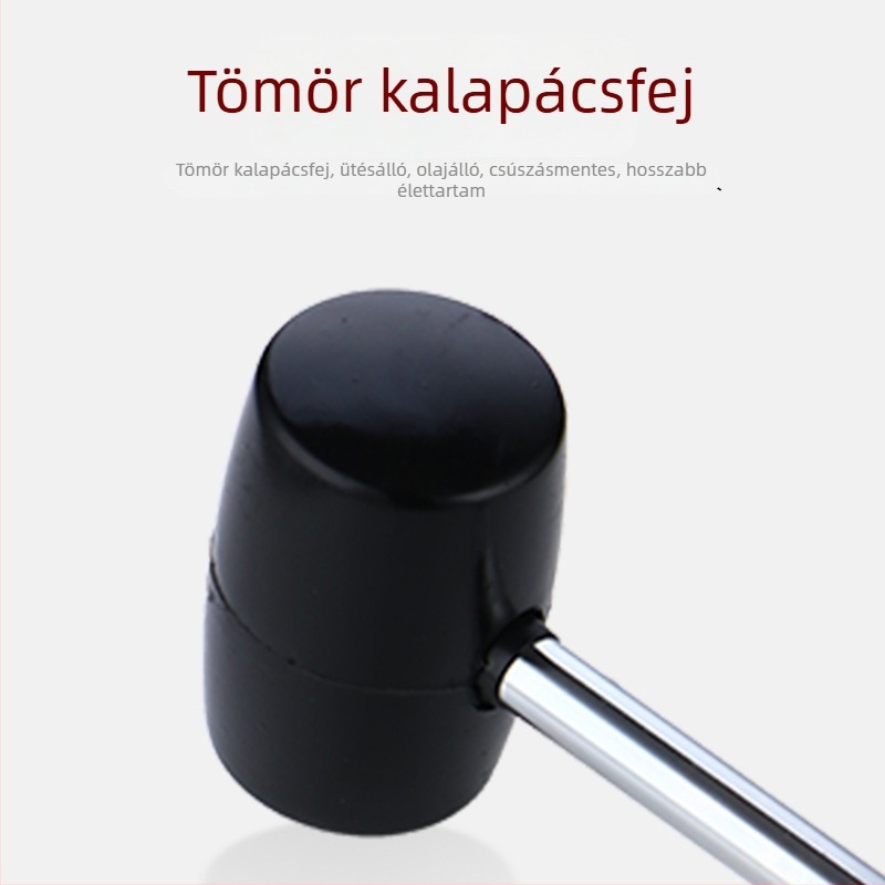 Acélcsőnyelű gumikalapács kerámia- és padlóburkolatokhoz, 300/400/500/750 g, fekete