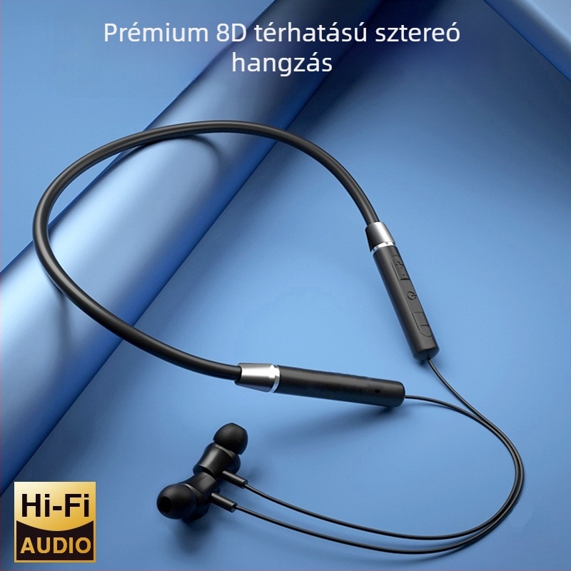 Nyakba rögzített Bluetooth fejhallgató sporthoz, vezeték nélküli, in-ear, sztereó, zajszűrés