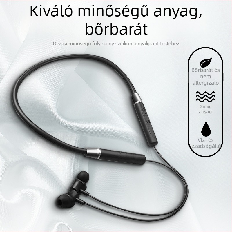 Nyakba rögzített Bluetooth fejhallgató sporthoz, vezeték nélküli, in-ear, sztereó, zajszűrés