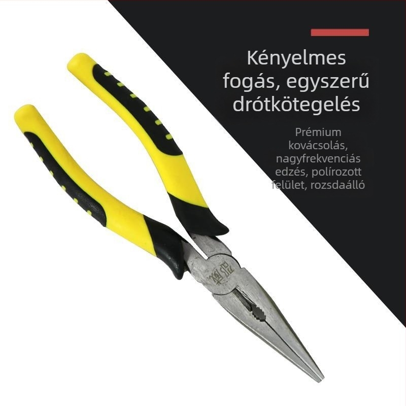 Shao Wei 8 hüvelykes sík végű fogó, kovácsolt és polírozott felülettel, ipari huzalszigetelés-eltávolító fogó