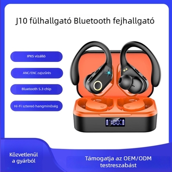 Vezeték nélküli Bluetooth fejhallgató csontvezetéses technológiával, fülre akasztott kialakítás, ANC+ECN aktív zajcsökkentés