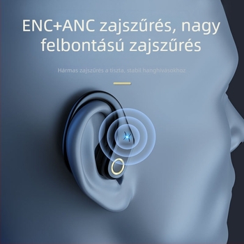 Vezeték nélküli Bluetooth fejhallgató csontvezetéses technológiával, fülre akasztott kialakítás, ANC+ECN aktív zajcsökkentés