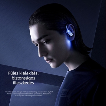 Vezeték nélküli Bluetooth fejhallgató csontvezetéses technológiával, fülre akasztott kialakítás, ANC+ECN aktív zajcsökkentés
