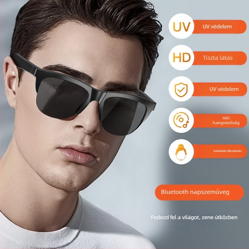 Neutral okos Bluetooth napszemüveg napvédővel és hangfunkcióval, modell F06/F07