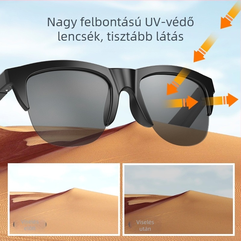 Neutral okos Bluetooth napszemüveg napvédővel és hangfunkcióval, modell F06/F07
