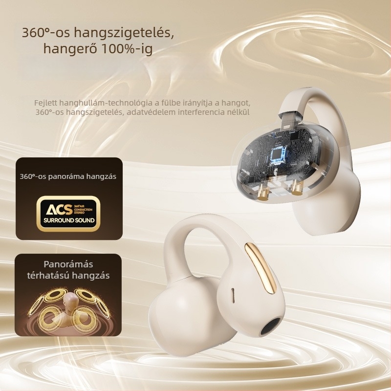 M136 vezeték nélküli Bluetooth fülhallgató, fülcsipeszes kialakítás, puha szilikon, HD hang, sztereó, hosszú üzemidő, Bluetooth 5.3