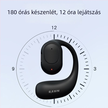 Légvezetéses vezeték nélküli fülhallgató Bluetooth 5.3, nem fülbe illeszkedő, fülre akasztva, egyoldalas sztereó, hosszú akkumulátor-üzemidő