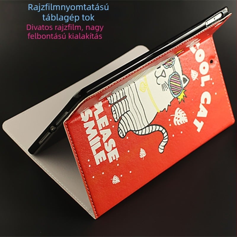 PU+TPU anyagú védőtok Apple iPad Pro mini 1–4, 9,7 hüvelyk, karikatúra mintával